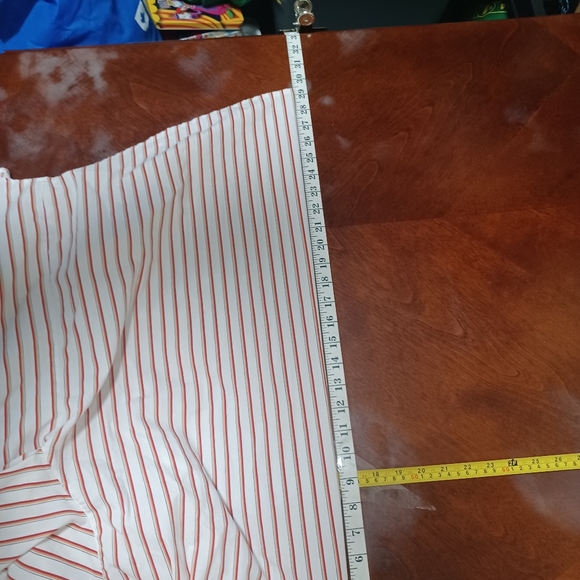 Vintage Separate Issue White Button-down with Orange and Yellow Stripes - Picture 9 of 9